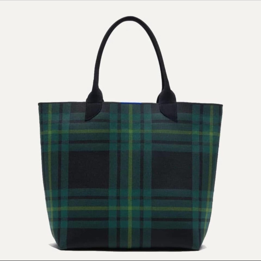 Rothy's Green and Black Plaid Tote